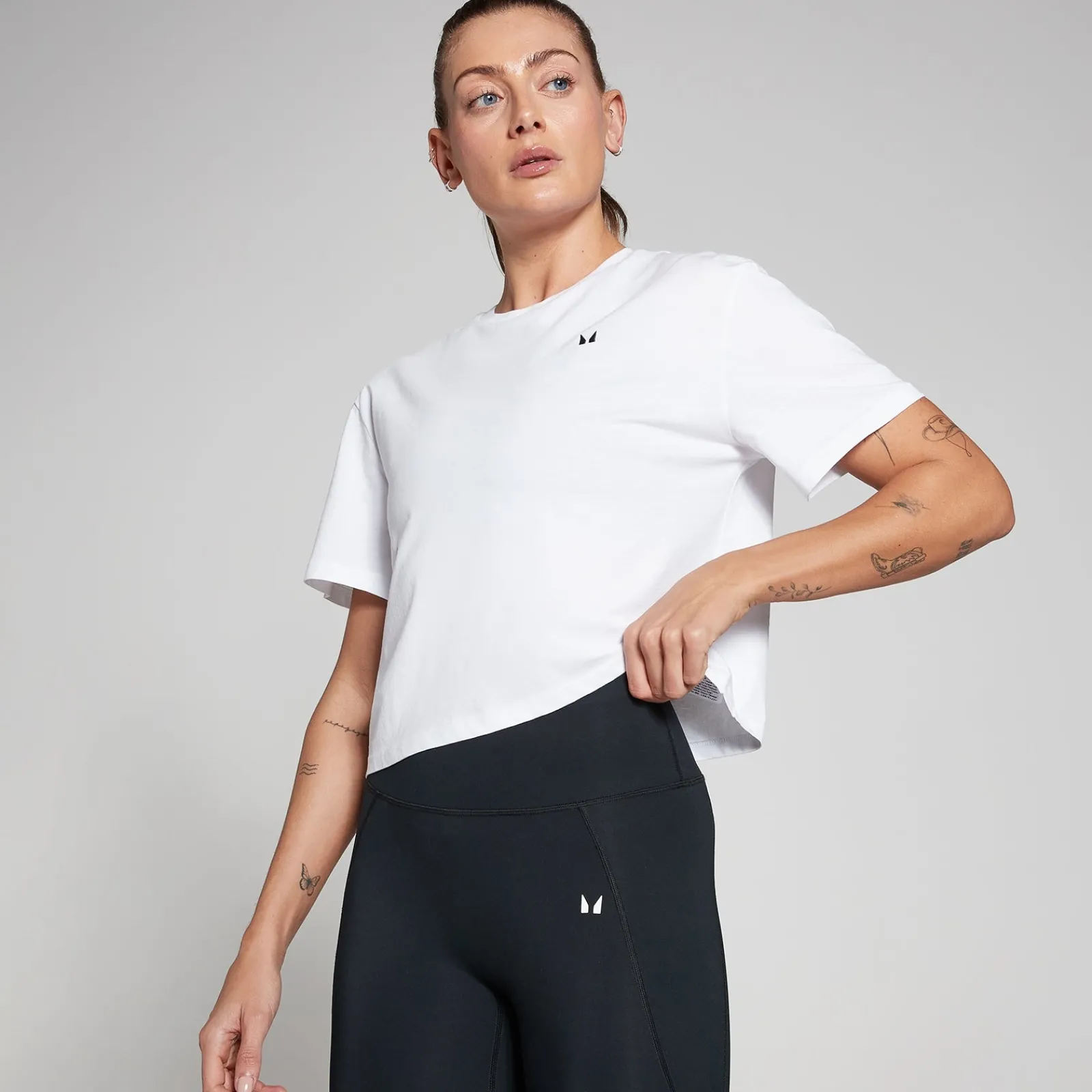 New P Baic croptop et oe pavor en korte ouwen voor dae DAMES T-Shirts & Tops