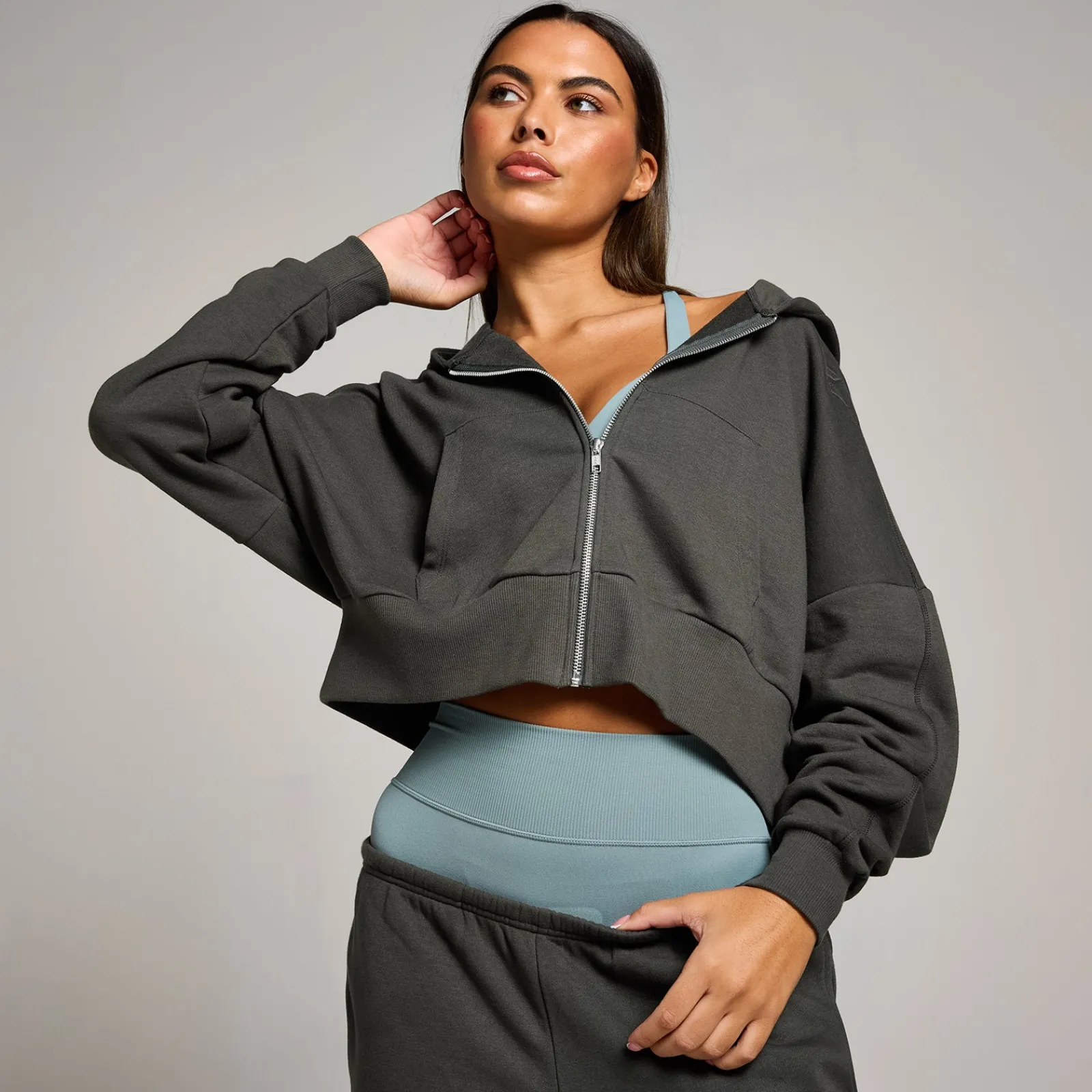 P Tepo gecropte hoodie et rit voor dae DAMES Hoodies