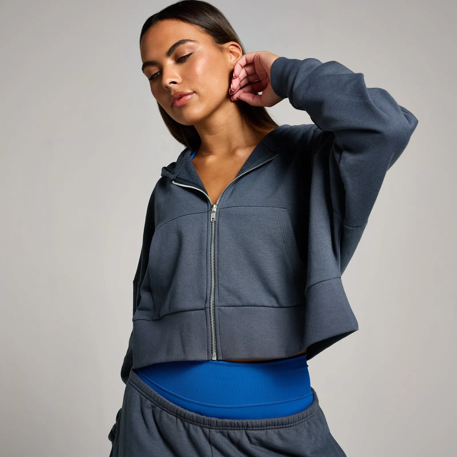 Clearance P Tepo gecropte hoodie et rit voor dae DAMES Hoodies